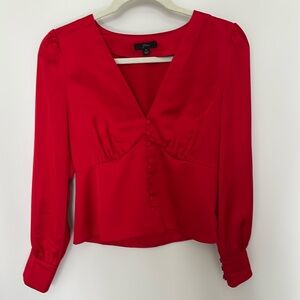 J Crew silky red blouse
